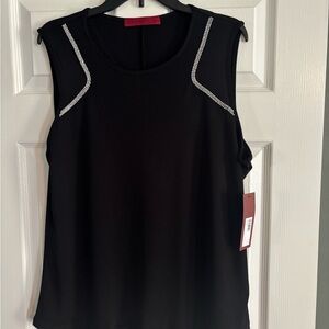 Chic Black Sleeveless Top with Sparkling Accents